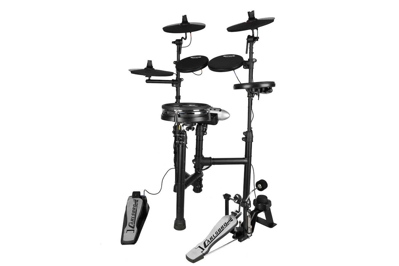 Space Saving 8-Piece Electronic Drum Kit features an 8inch Mesh snare drum pad