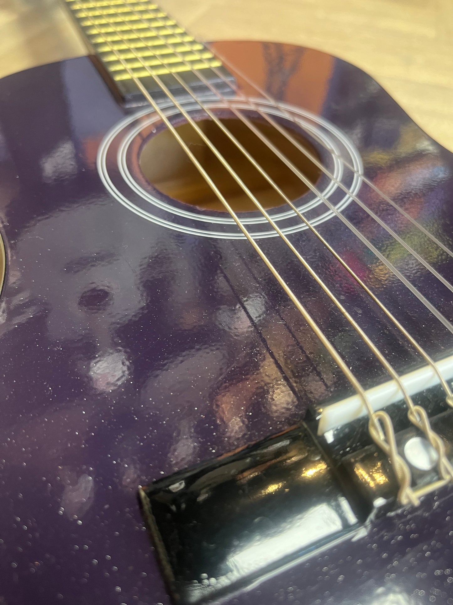 Junior Childs Size Acoustic Guitar Pack (Purple Sparkle)