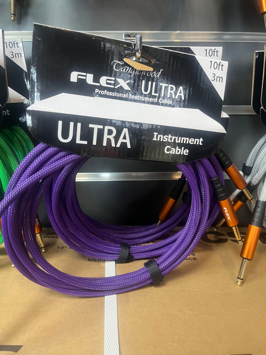 Flex Ultra Polybraided Instrument Cable - 3M - straight plugs - Blackberry colour