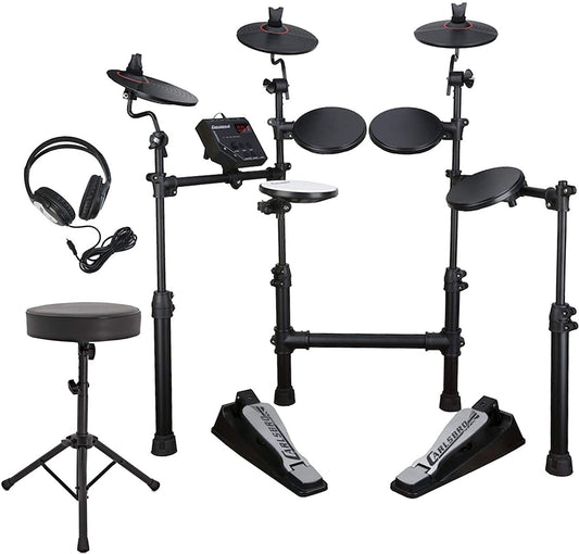Perfect Starter Drum kit Bundle - Full Digital Drumkit plus stool, sticks & headphones. Happy drummer, happy neighbours!
